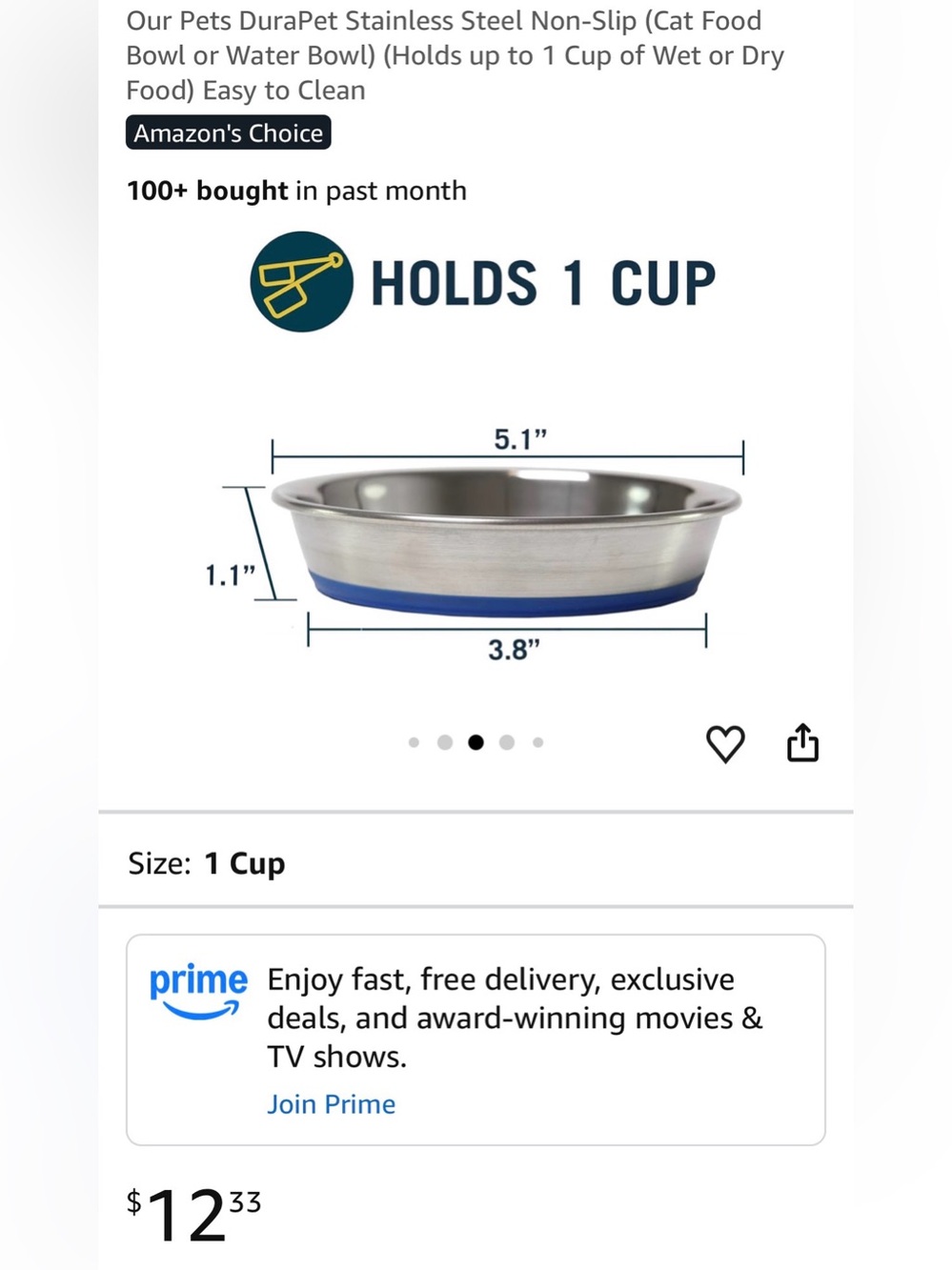Stainless Steel Cat Bowl